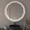 Espejo inteligente con grabado láser artístico y tres modos de iluminación LED.